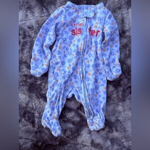 Carter's Blue and Orange Floral Footie
